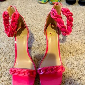 Size 7.5/8.0 pink heeled sandals